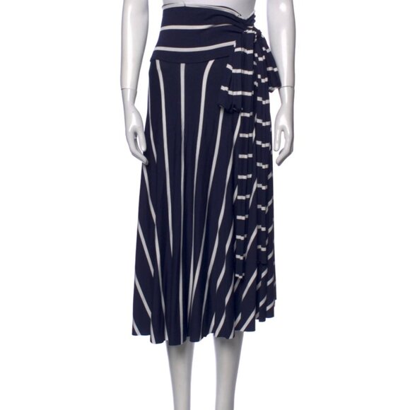 Elan Nautical Striped Midi Skirt - Picture 1 of 4